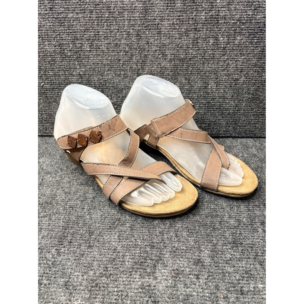 NY Club Sharon Brown Strappy Wedge Sandals Womens Size 9M‎ 63691 Boho Casual